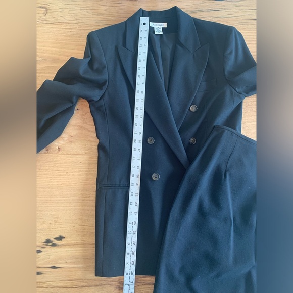 Ann Taylor Separates Double Breasted Suit‎ Black Wool Jacket Women’s 10 Skirt 8 - Picture 6 of 13